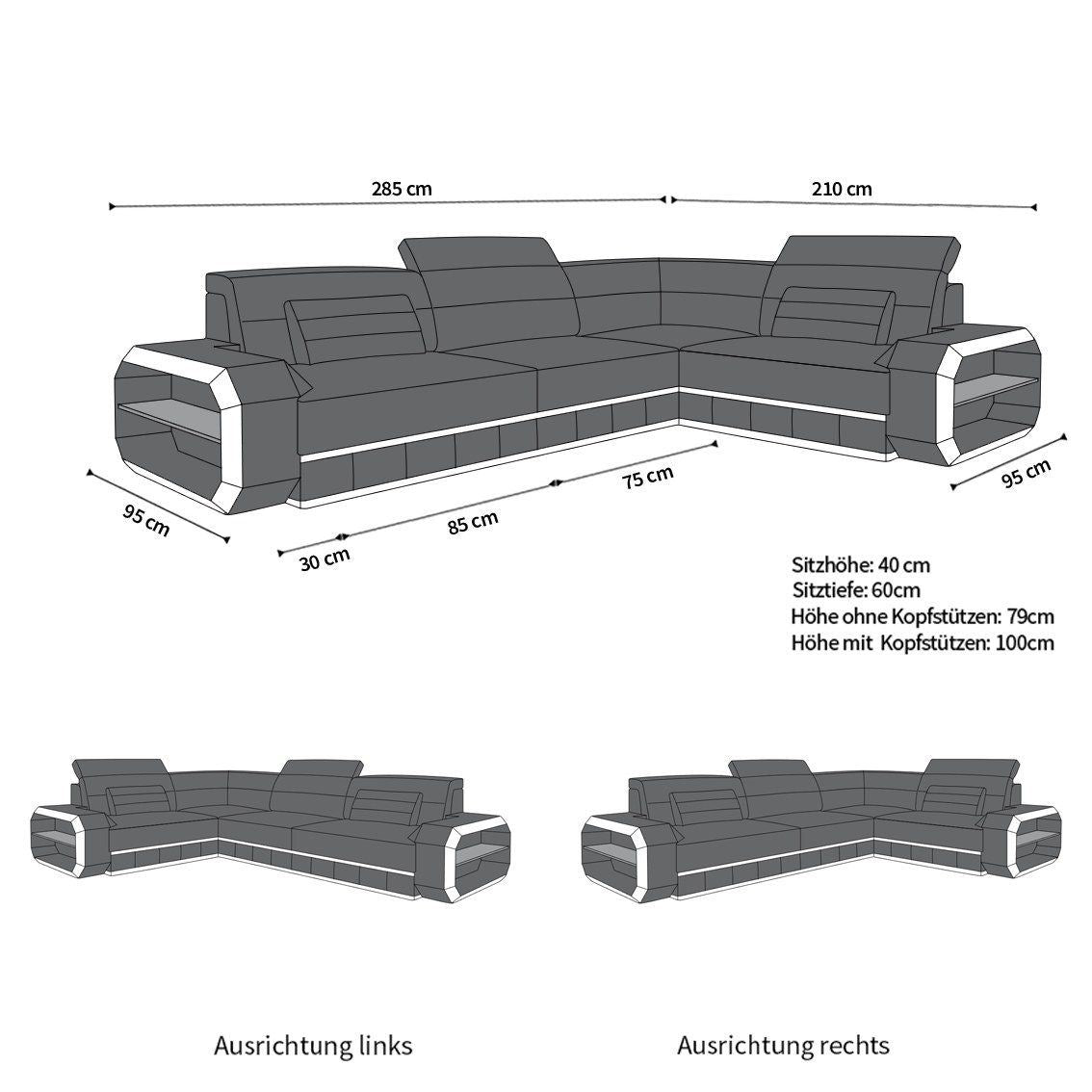 Sofa Verona Abmessungen