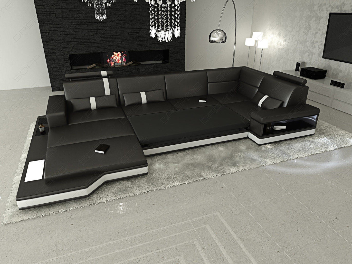 Messana Wohnlandschaft mit Bettfunktion um es als Schlafsofa zu nutzen