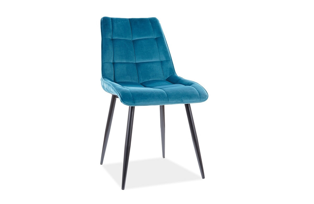 Design Esszimmerstuhl Chic mit Samtstoff Bezug in türkis