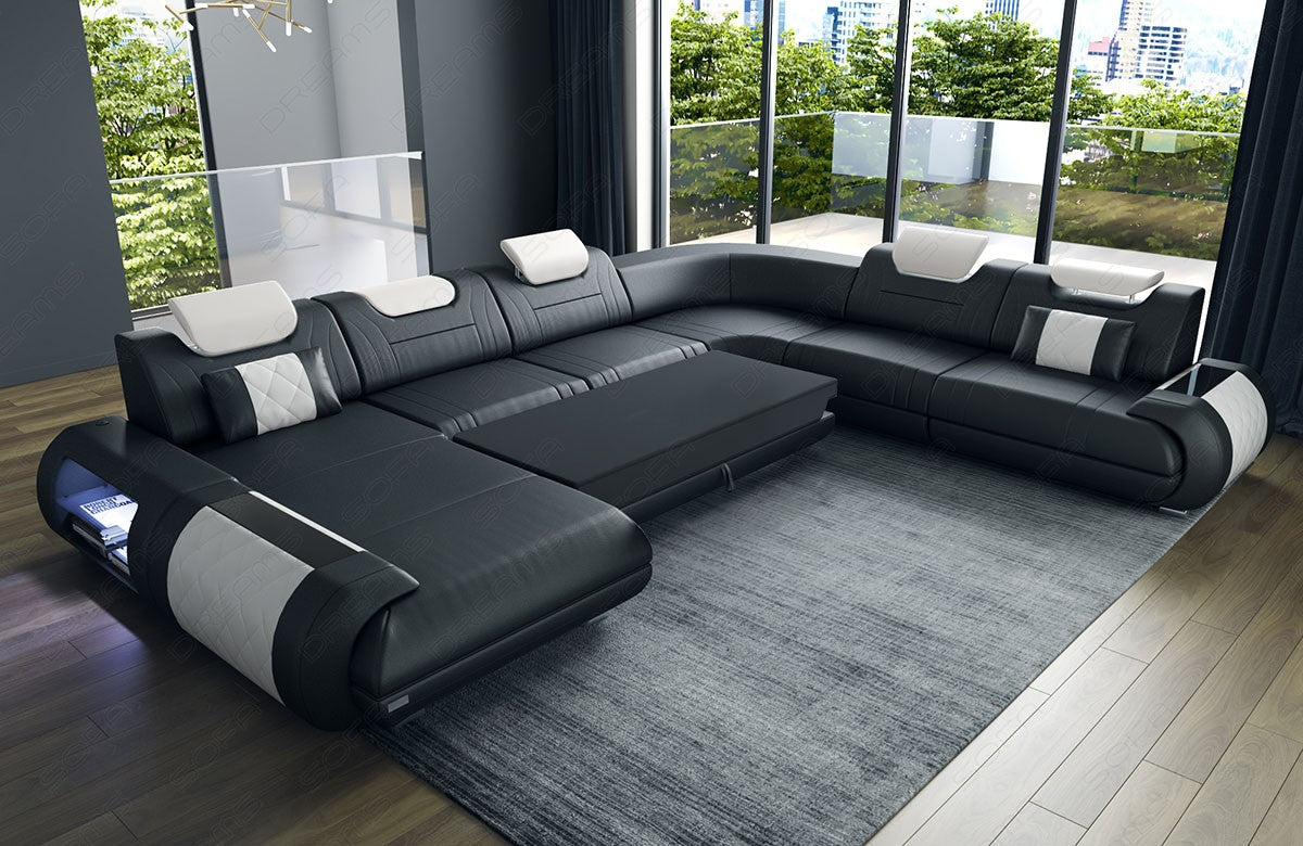 optional erhältliche Schlaffunktion für das Sofa Rimini XXL