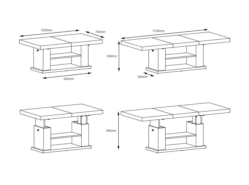 Abmessungen Couchtisch Madrid