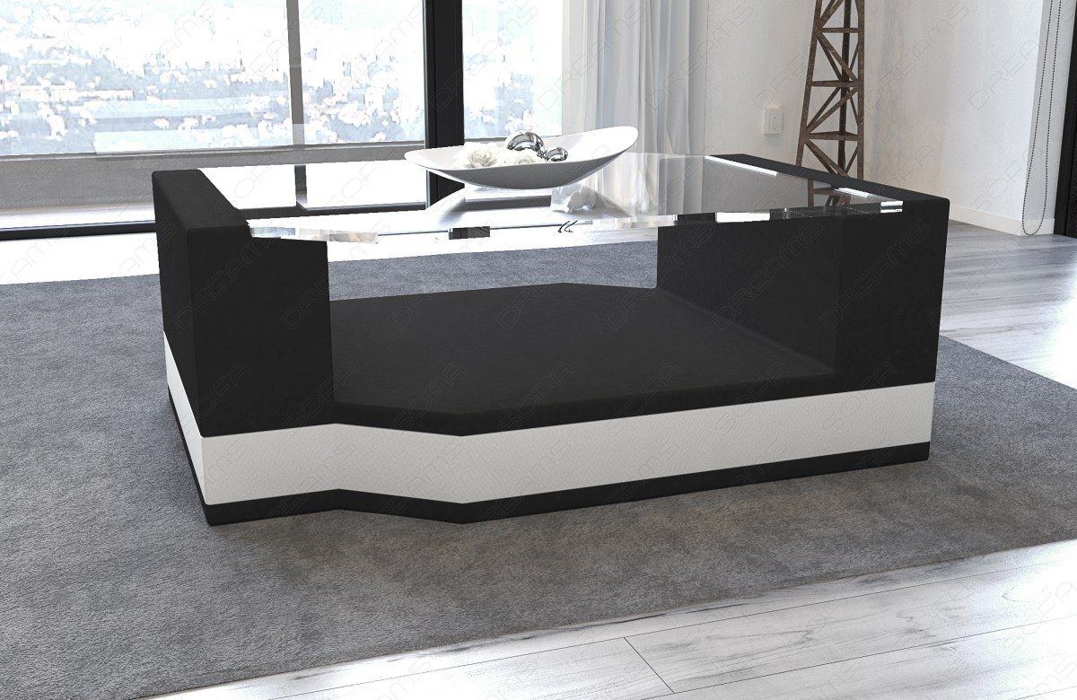 Designer Wohnzimmertisch Messana in schwarz - Mineva14 Mikrofaser Stoff