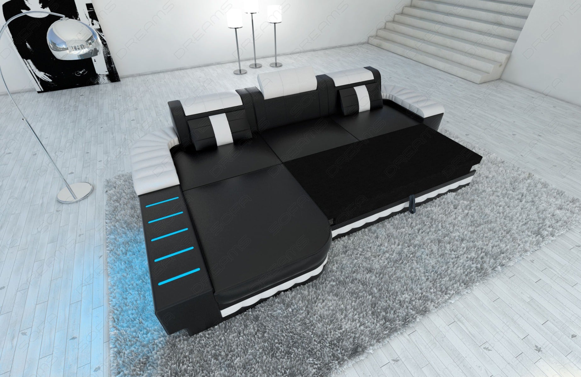 optionale Schlaffunktion beim Sofa Bellagio L Form