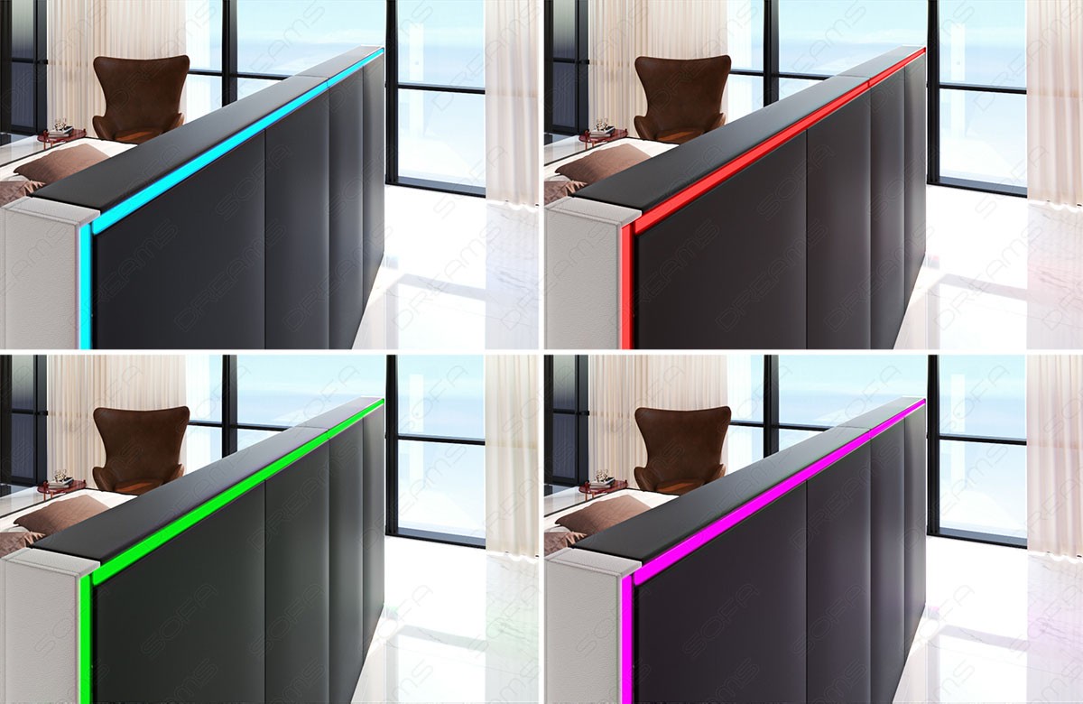 Boxspringbett Monaco mit Farbwechsel LED Beleuchtung - Detailbild