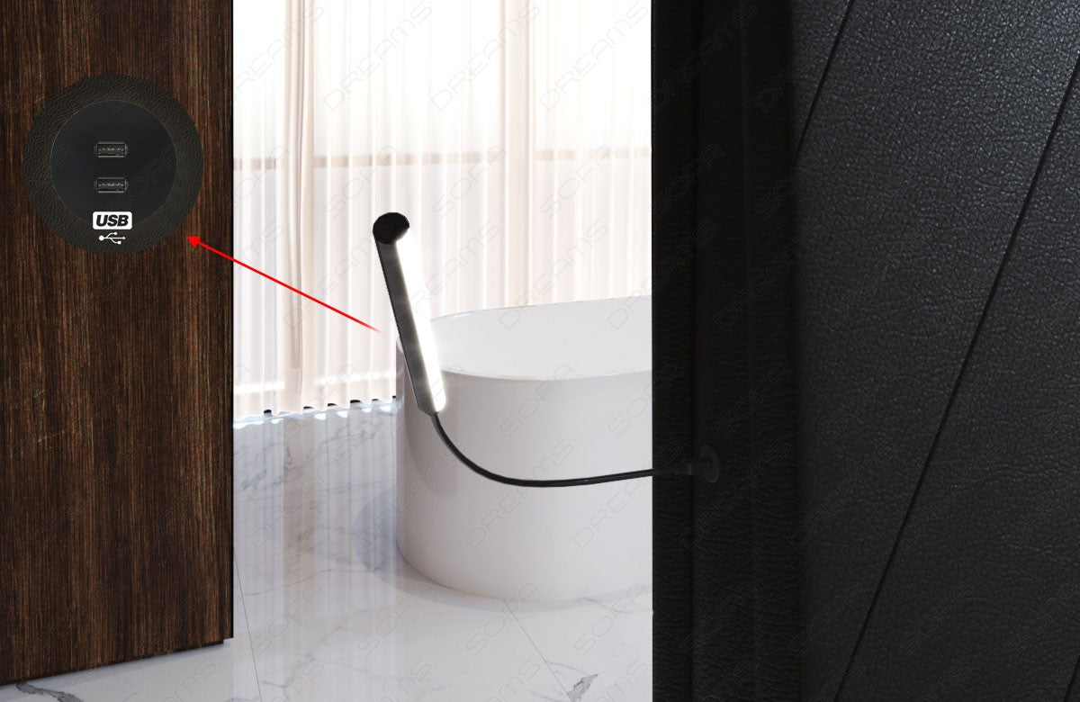 Optional erhältlich: 2 USB-Anschlüsse im Kopfteil