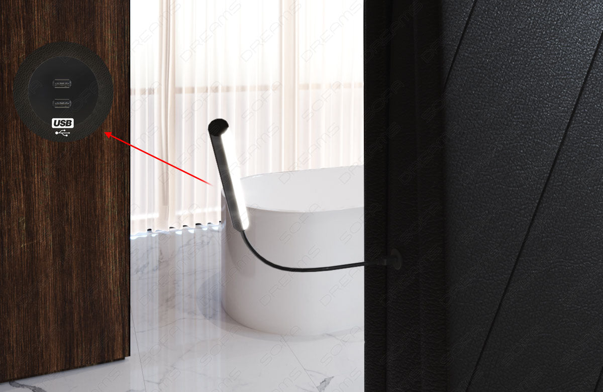 Optional erhältlich: 2 USB-Anschlüsse im Kopfteil