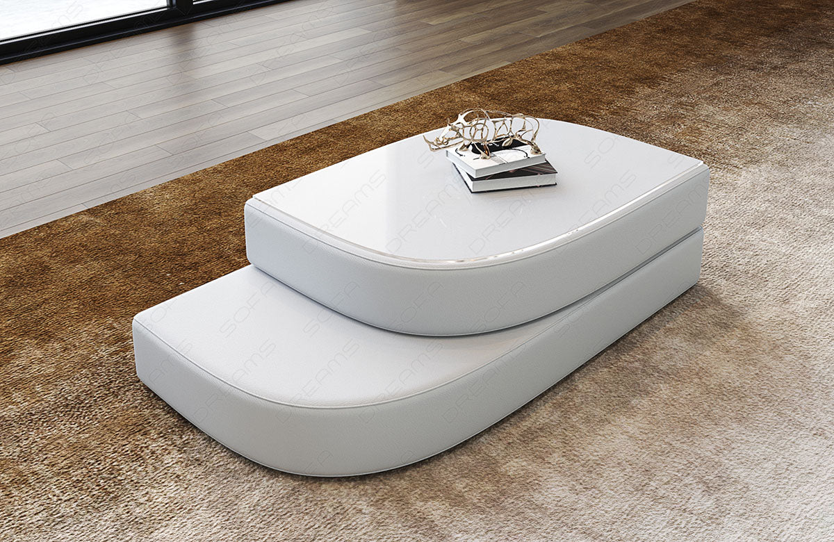 Luxus Sofa Couchtisch Bari in weiß