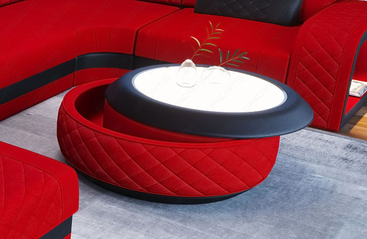 Design Wohnzimmertisch Berlin in Mikrofaser Mineva20 - rot