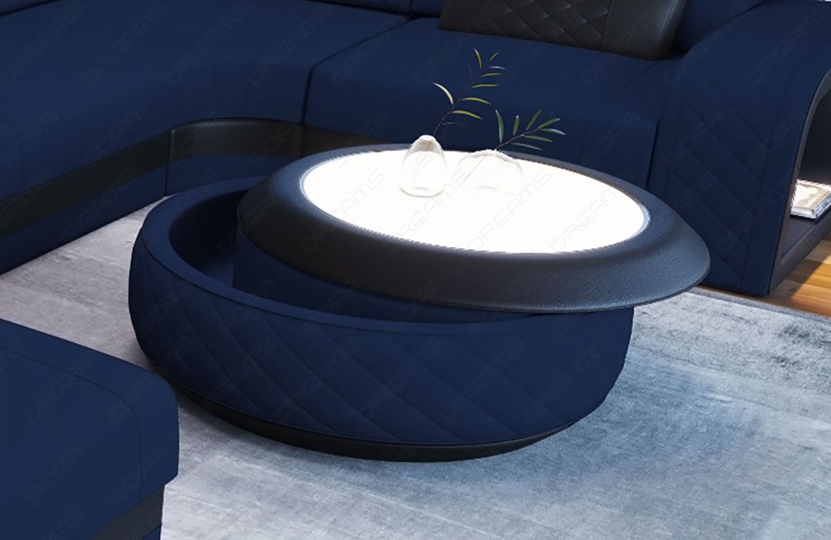 Design Wohnzimmertisch Berlin in Mikrofaser Mineva17 - dunkelblau