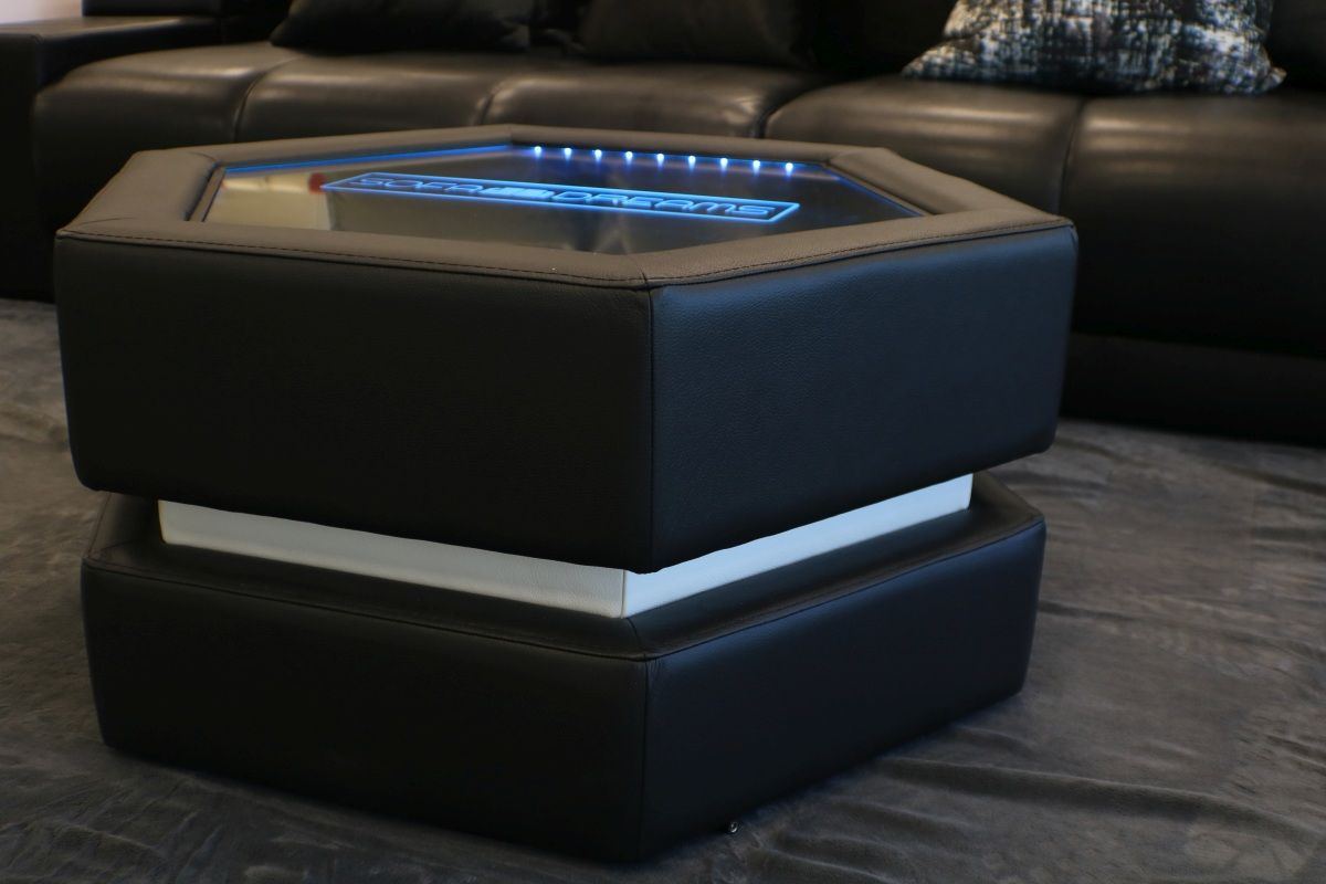 Designer Couchtisch Flash mit Gravur und akkubetriebener Beleuchtung