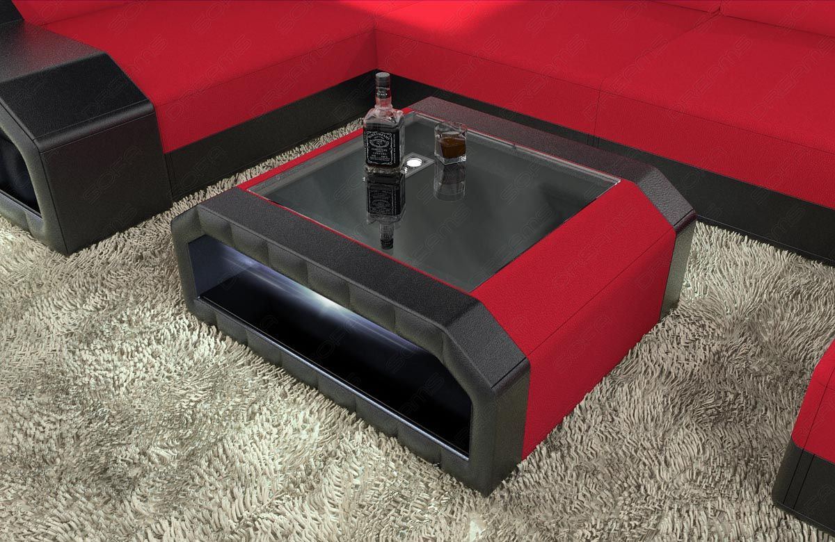 Design Couchtisch Matera in rot - Mineva20 Mikrofaser Stoff
