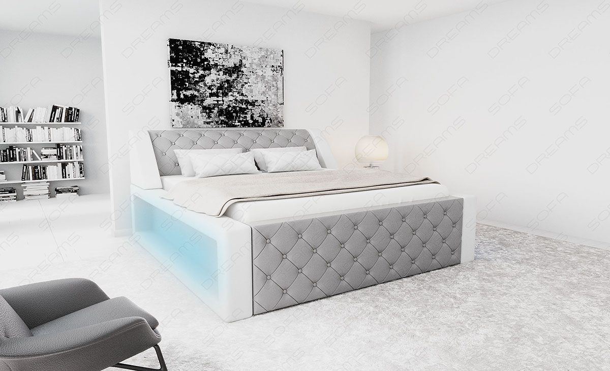 Edles Desgin Bett Arezzo in grau