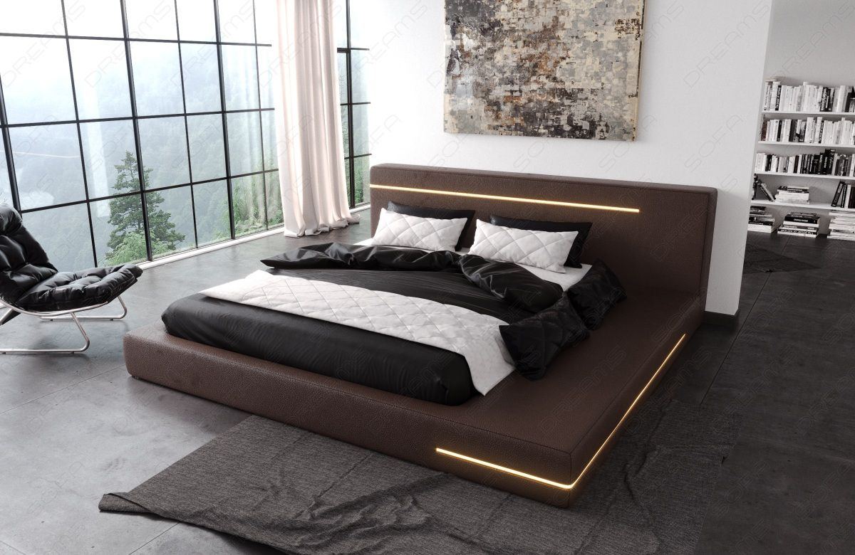 Designerbett Rimini in dunkelbraun