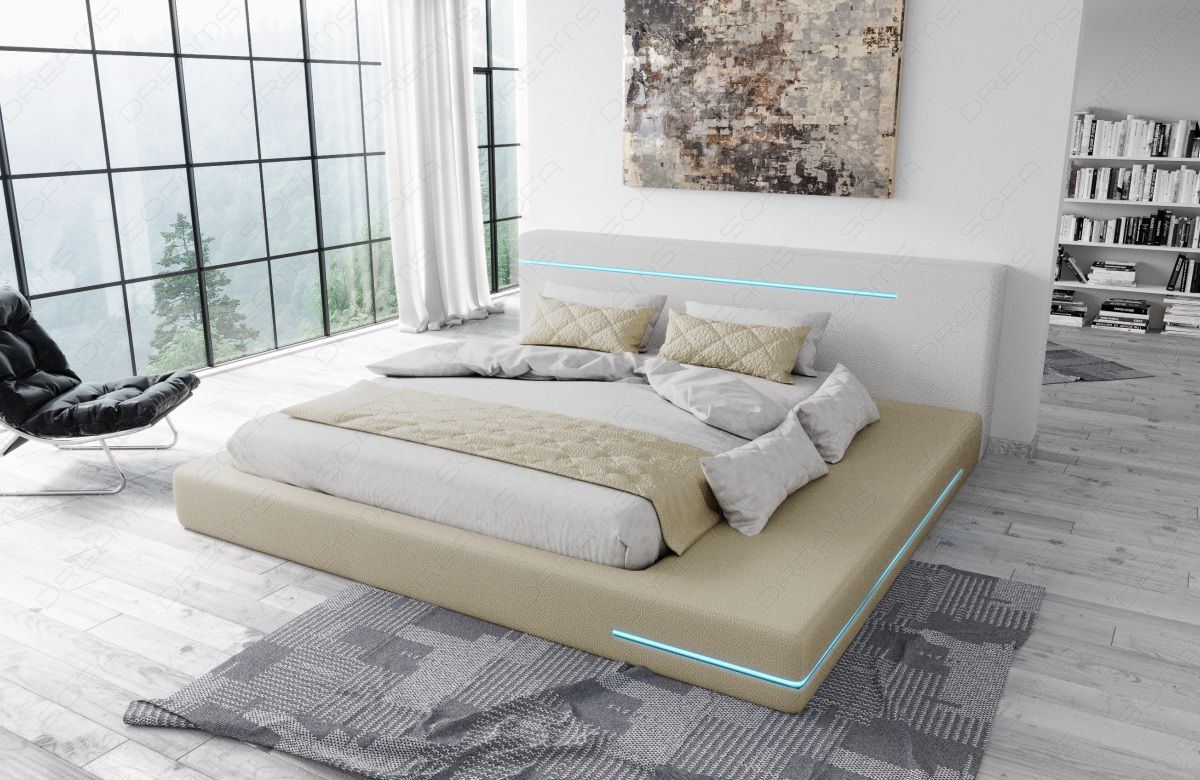 Luxusbett Rimini in sandbeige