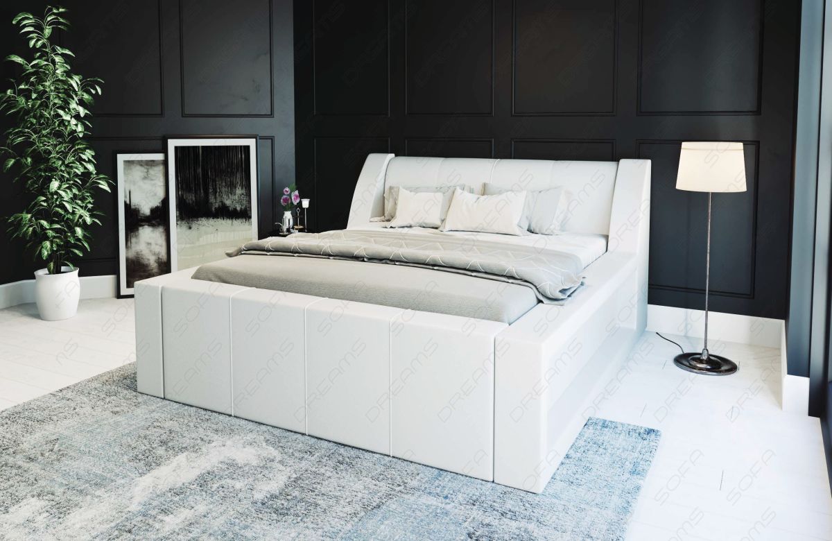 Modernes Wasserbett Fermo mit Kunstleder Bezug als Komplett-Set in komplett weiß
