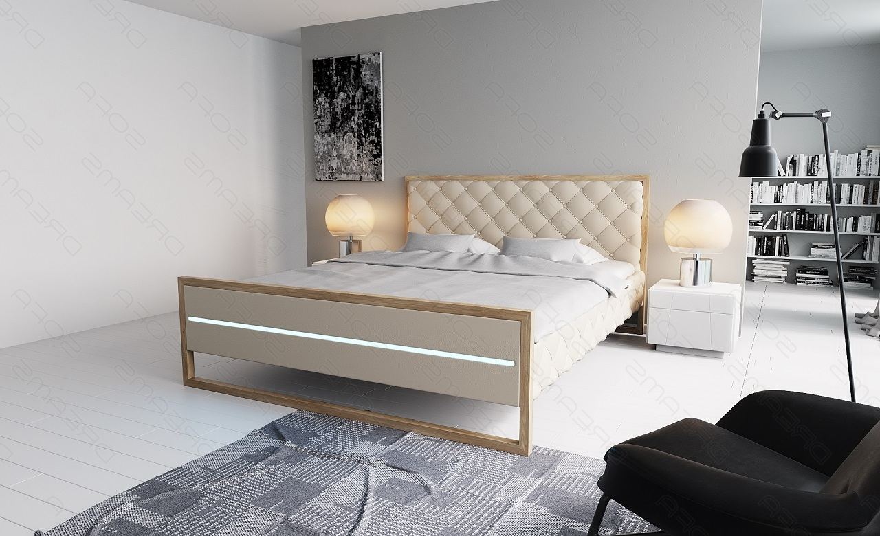 Komplettbett Levanto Leder in sandbeige
