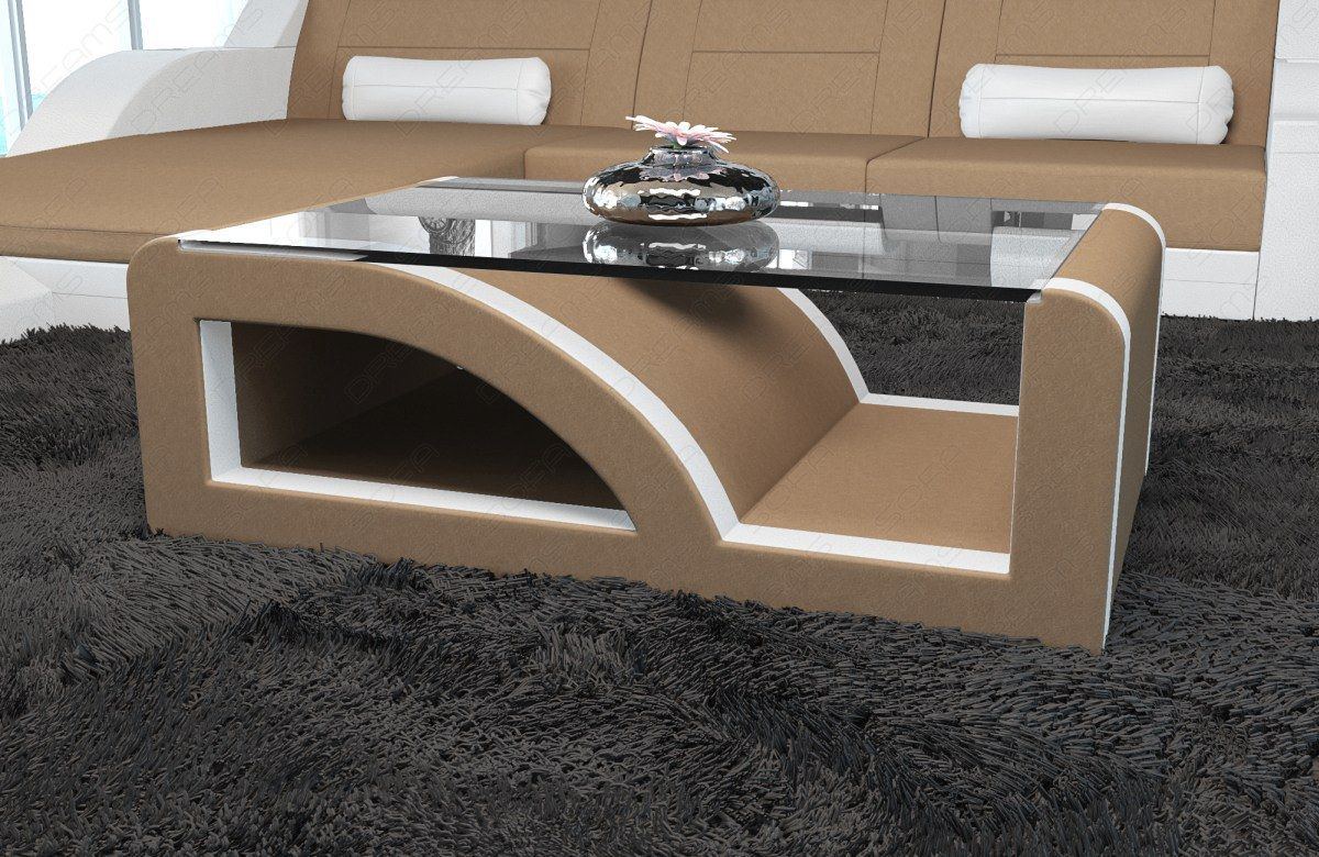 Stoff Couchtisch Palermo cappuccino - Mineva6 Mikrofaser Stoff