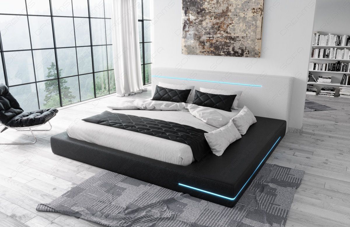 Design Bett Rimini in schwarz weiss