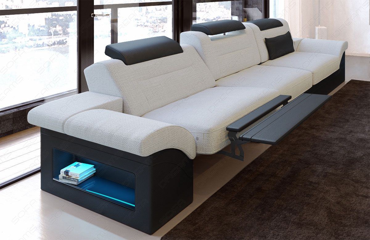 Dreisitzer Sofa Monza Stoff mit Relaxfunktion elfenbein Hugo 2 - Die Relaxfunktion ist optional erhältlich.