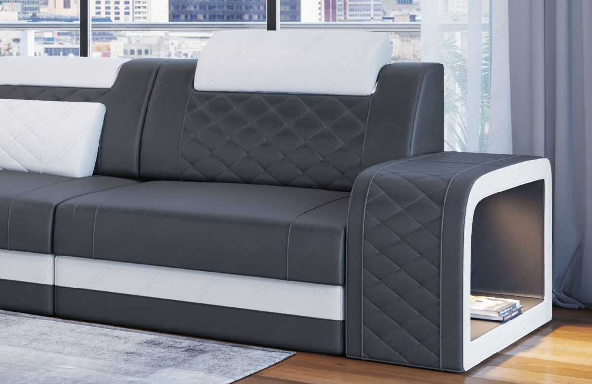 Ledersofa Berlin L Form Mini (Sitzbreite 60cm)