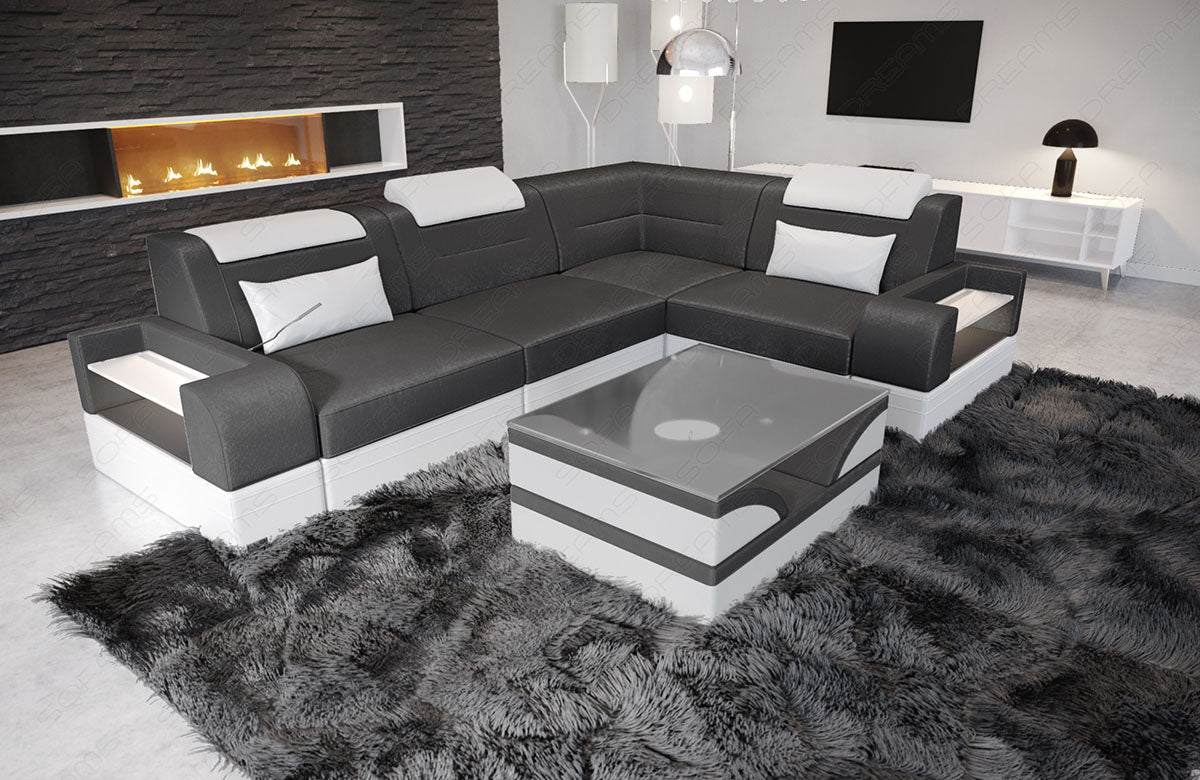 Polster Ecksofa Trivento L Form kurz in silbergrau - SunVelvet1014 Samtstoff