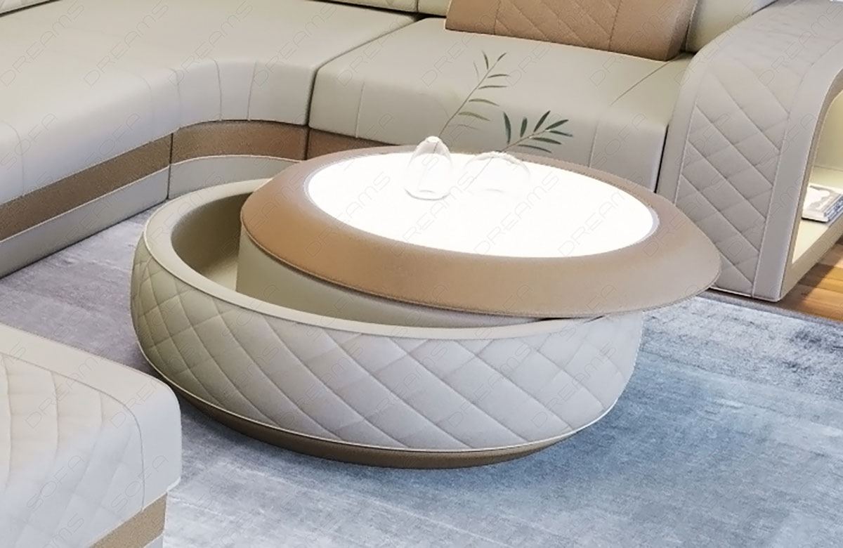 Design Wohnzimmertisch Berlin in Mikrofaser Mineva1 - elfenbein