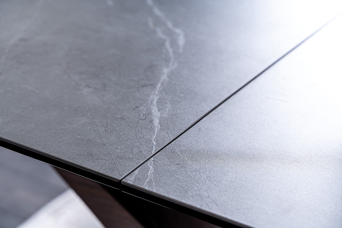 Tischplatte aus gehärtetem Glas und Keramik in Marmoroptik