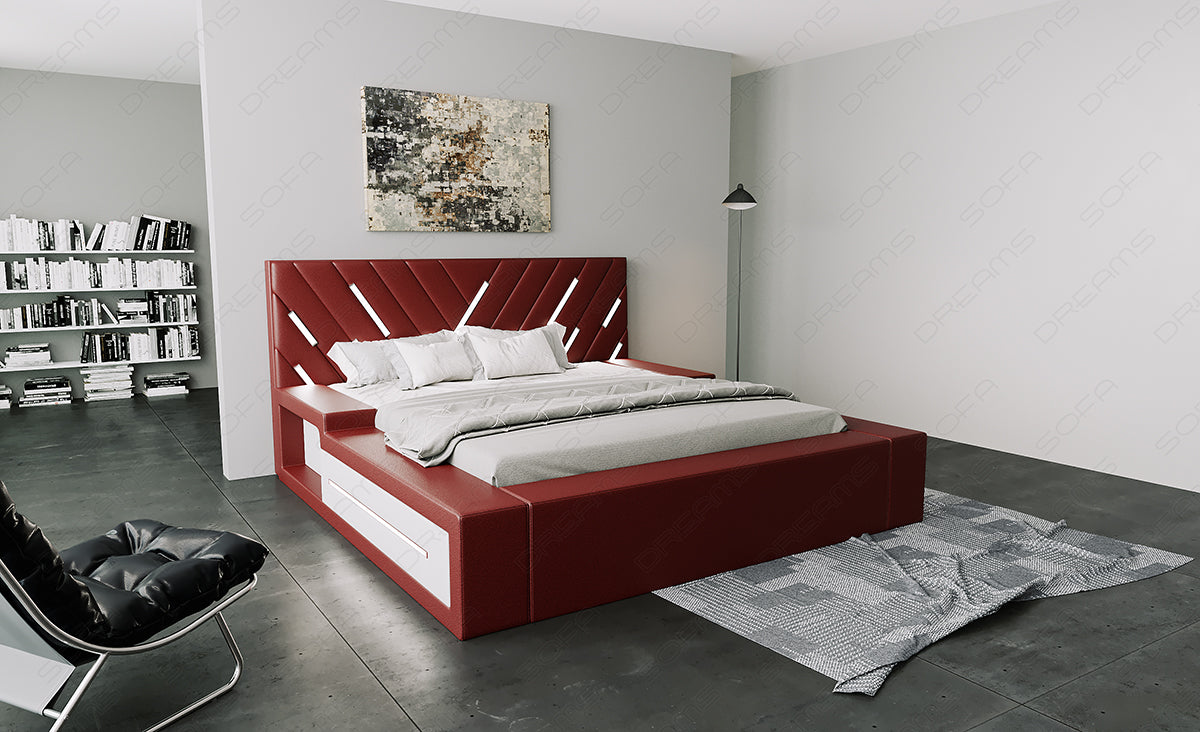 Design Komplettbett Contrada in beige inklusive LED Beleuchtung