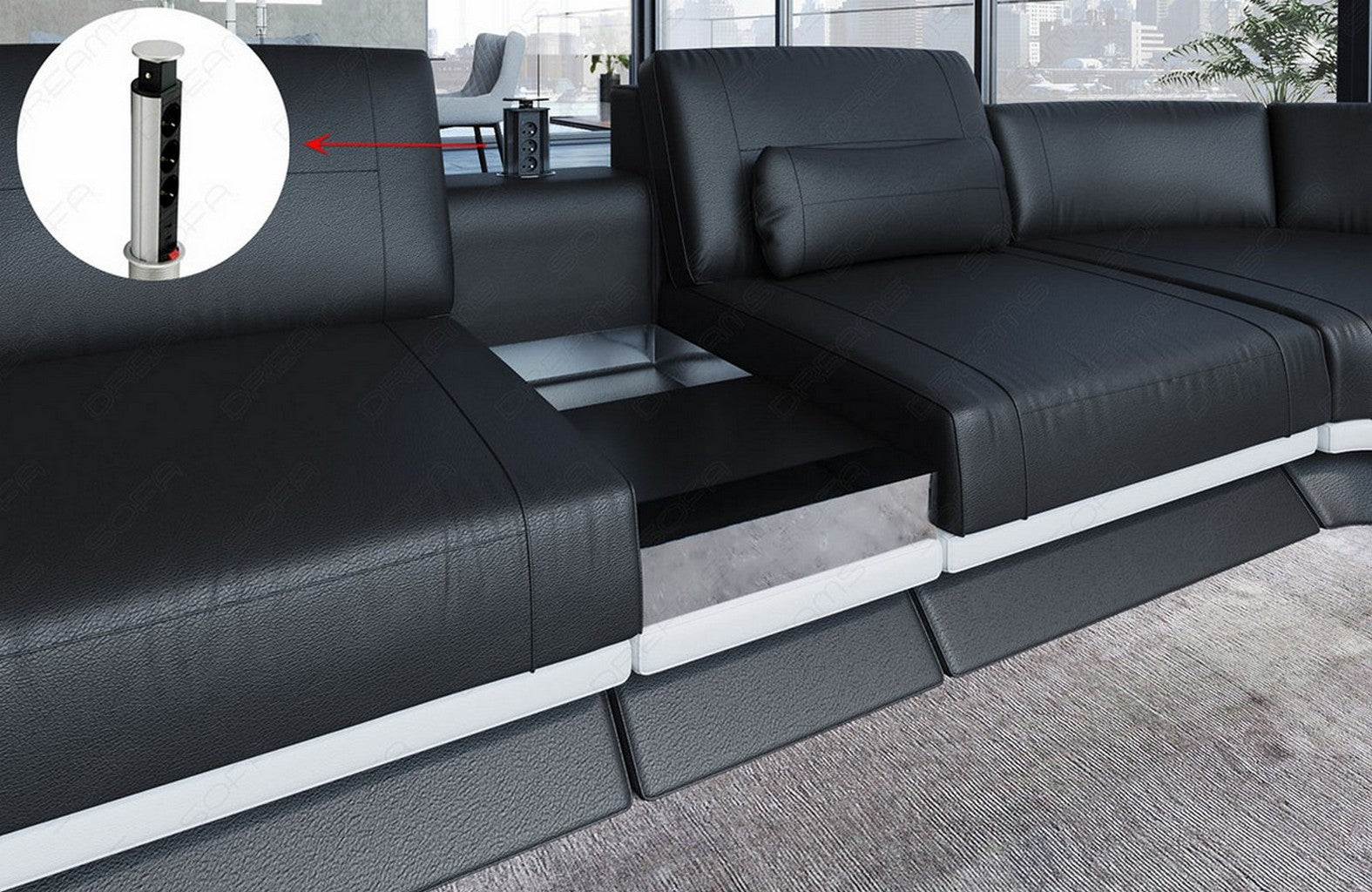 Detailansicht der optional erhältlichen Multifunktionskonsole