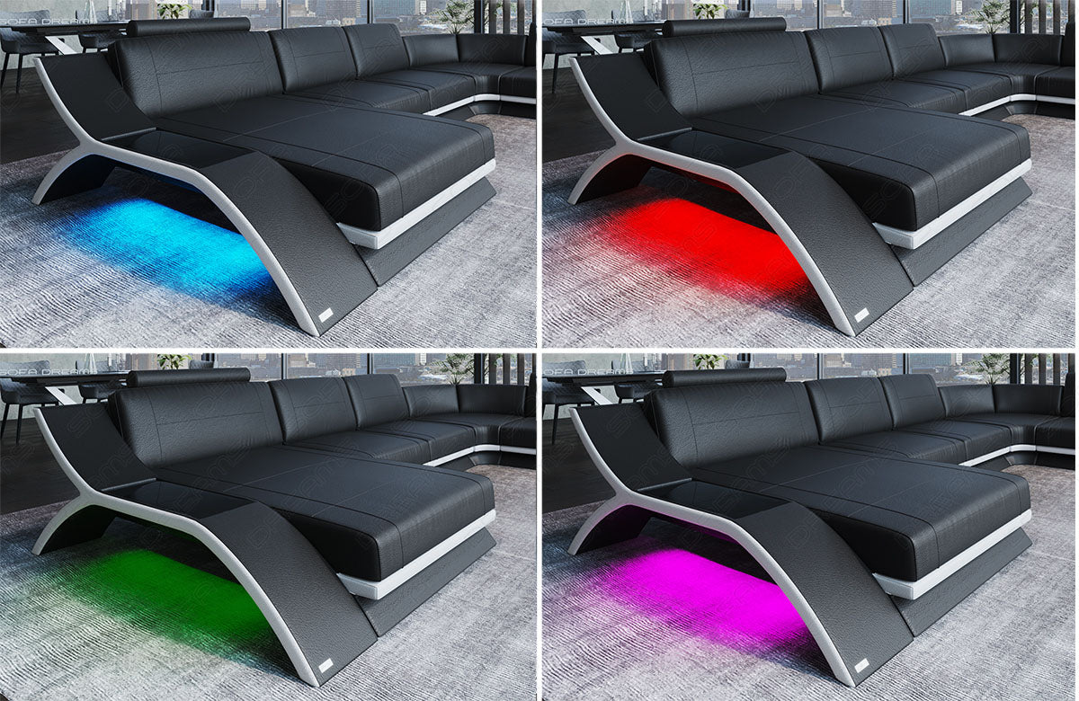 LED RGB Beleuchtung beim Sofa Calabria
