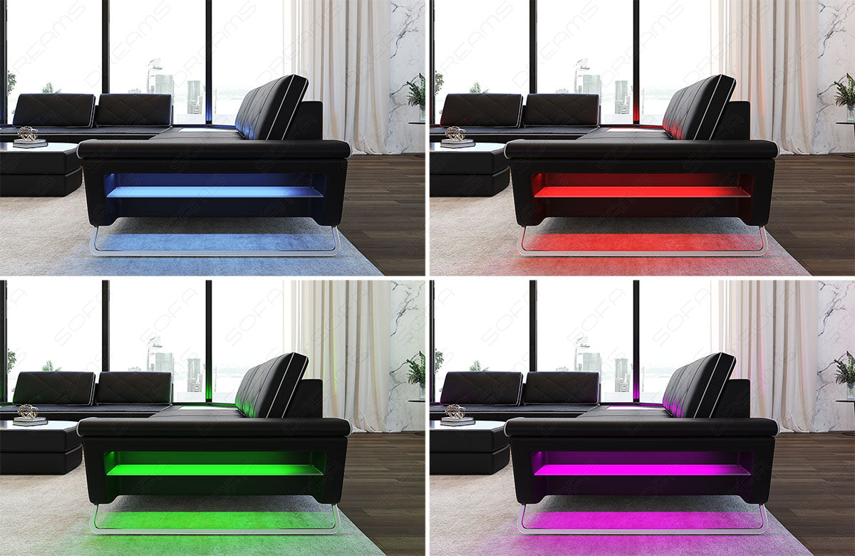 LED Beleuchtung mit Farbwechsel - steuerbar über die mitgelieferte Touch-Wheel Fernbedienung
