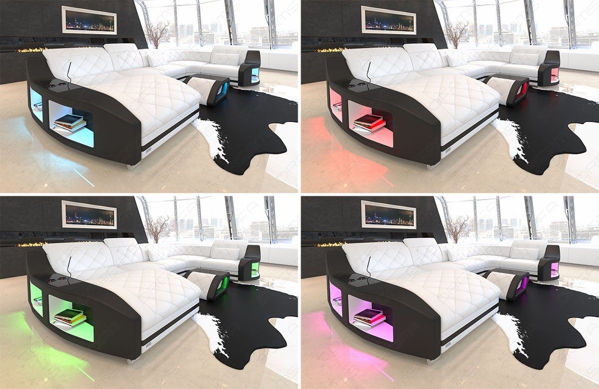 Detailbild der LED-Beleuchtung beim Sofa Swing