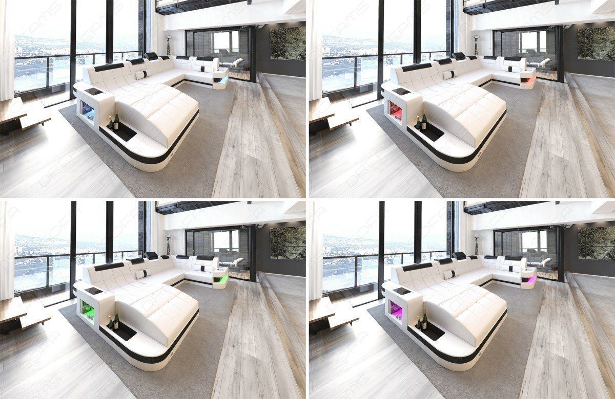 Das Sofa Wave XXL ist inklusive einer LED Beleuchtung (Farbwechsel) mit Touch Wheel Fernbedienung