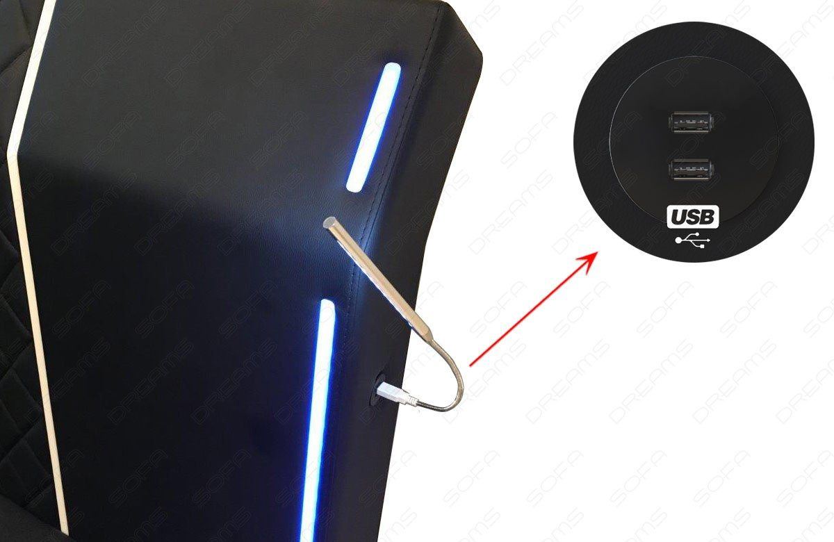 Optional erhältlich: 2 USB-Anschlüsse im Kopfteil