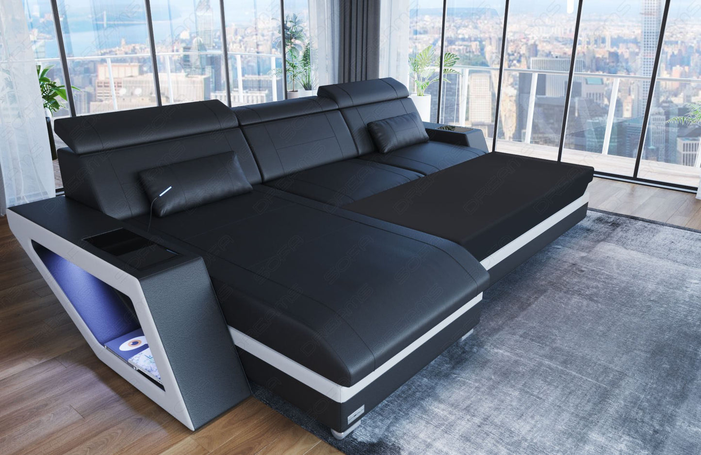 Schlaffunktion für das Ecksofa Catania L Form