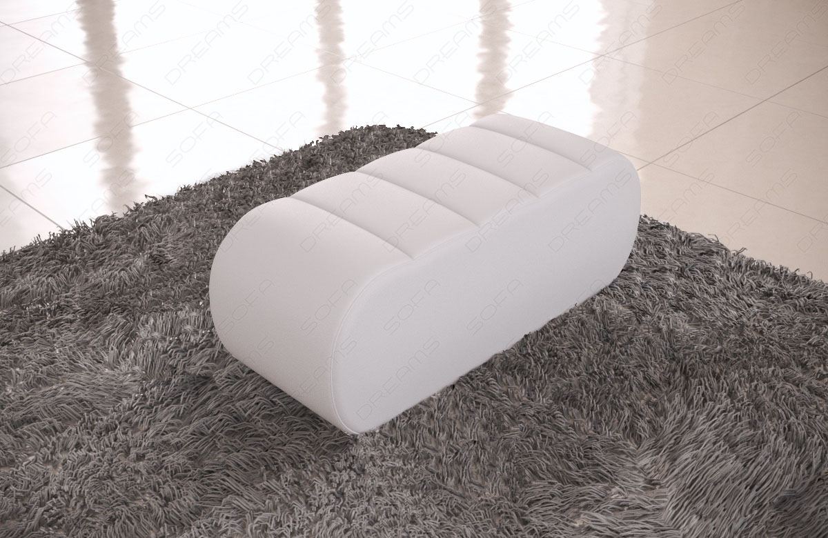Leder Hocker für Sofa Concept - Breite: 111cm x Höhe: 40cm x Tiefe: 50cm