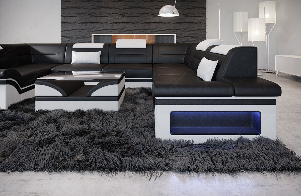 Detail Seitenansicht vom Sofa Brianza U Form