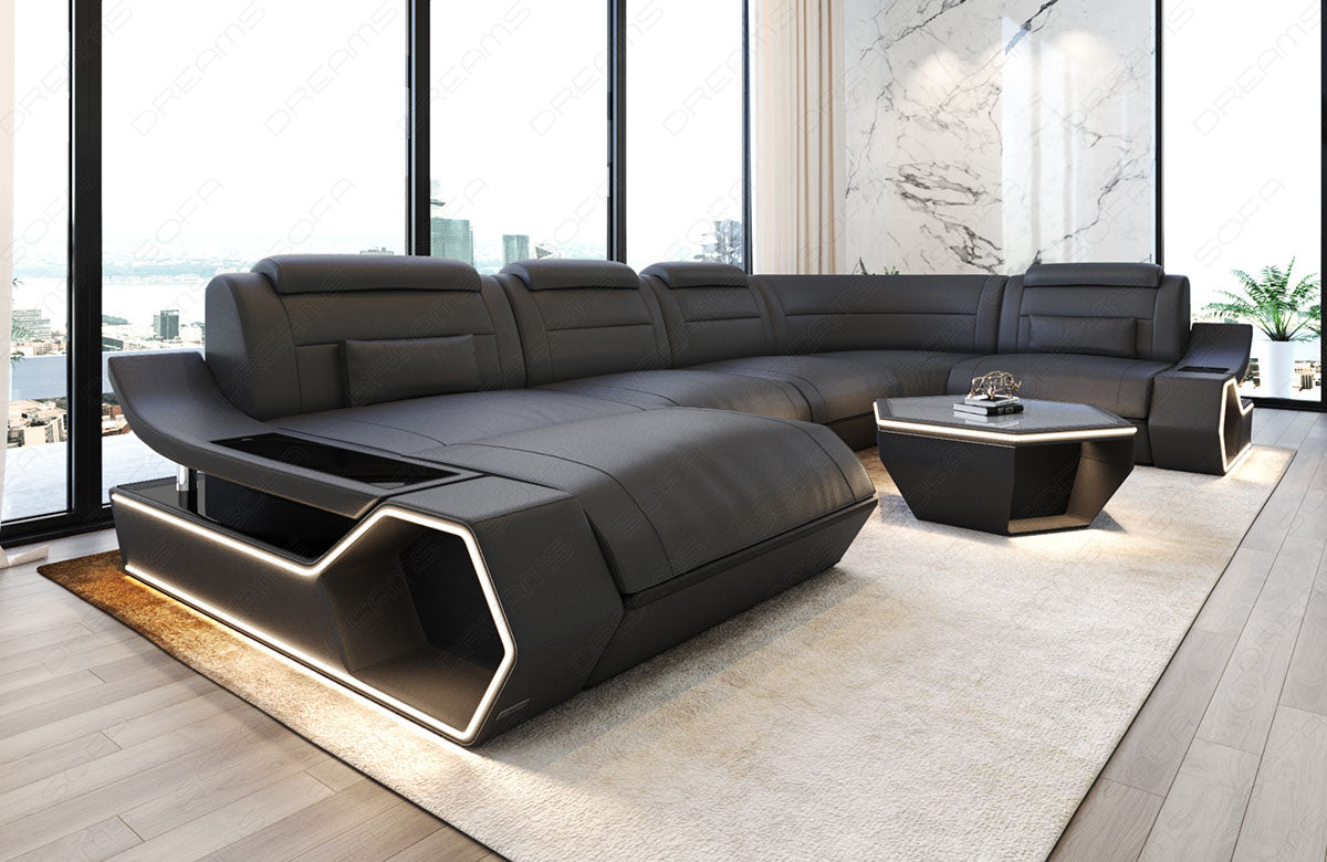 Leder Wohnlandschaft Toscano U Form – Luxus & Komfort