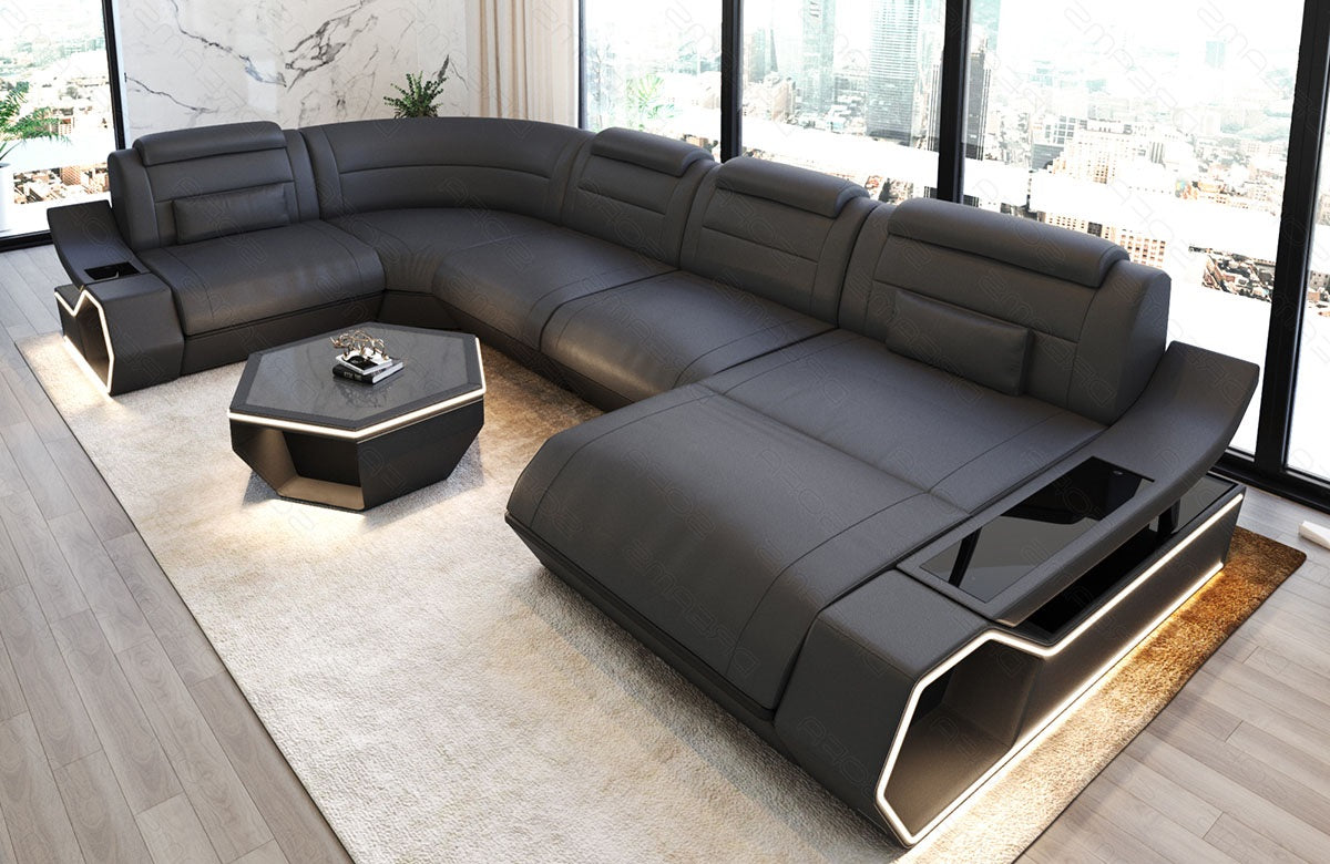 Leder Wohnlandschaft Toscano U Form – Luxus & Komfort