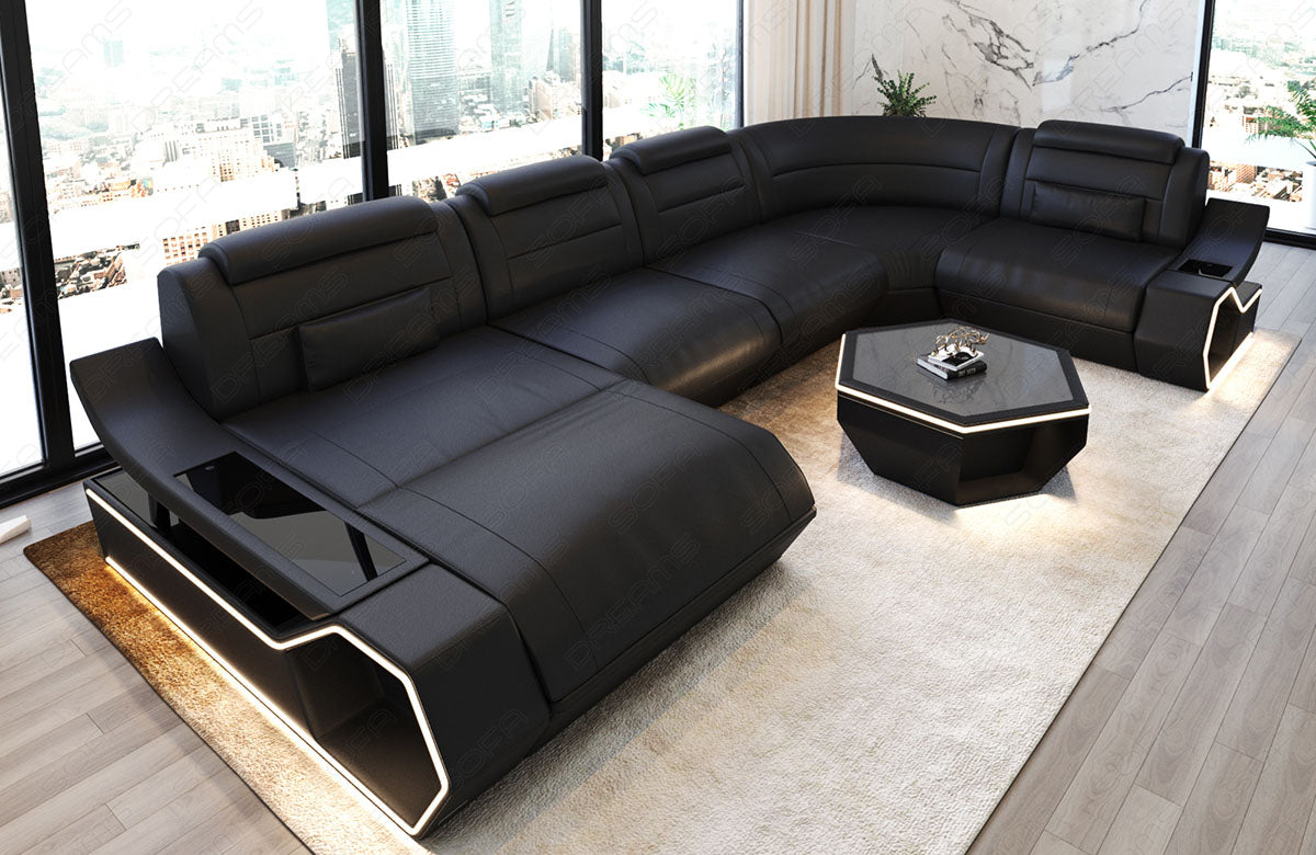 Leder Wohnlandschaft Toscano U Form – Luxus & Komfort