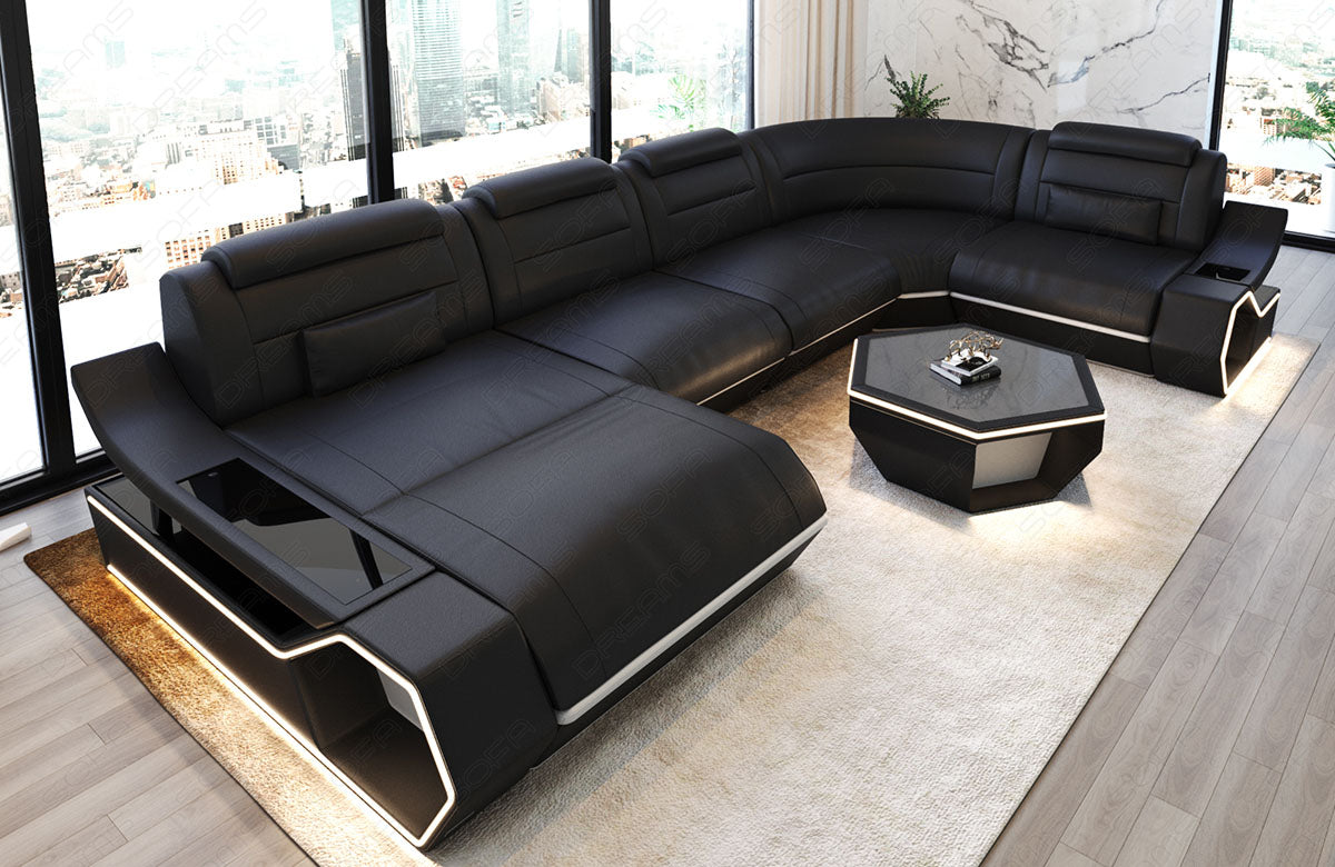Leder Wohnlandschaft Toscano U Form – Luxus & Komfort