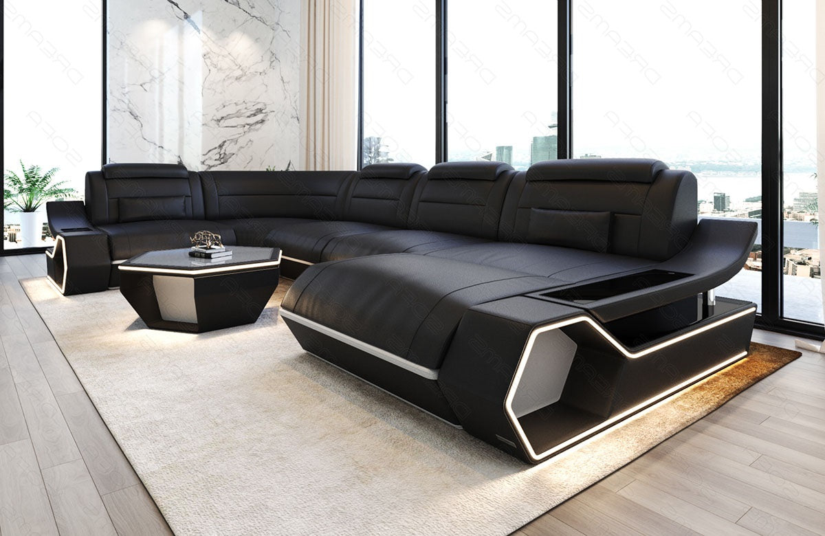 Leder Wohnlandschaft Toscano U Form – Luxus & Komfort
