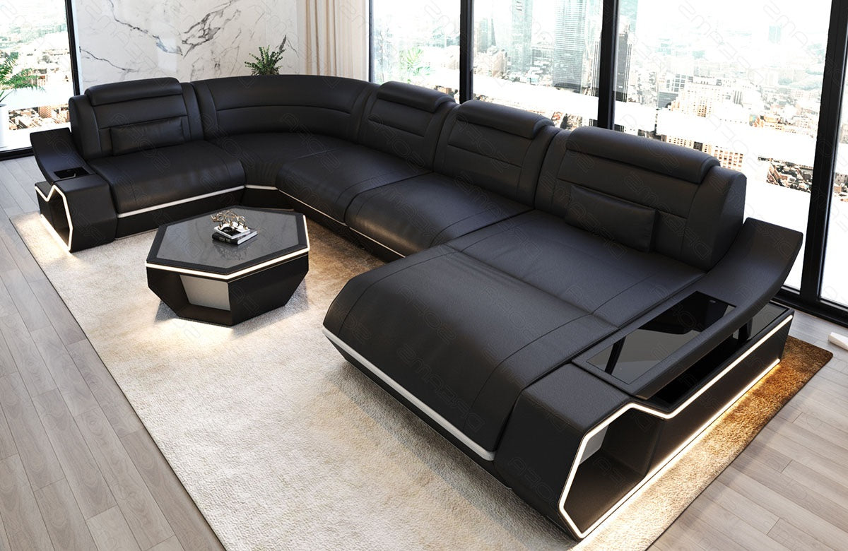 Leder Wohnlandschaft Toscano U Form – Luxus & Komfort