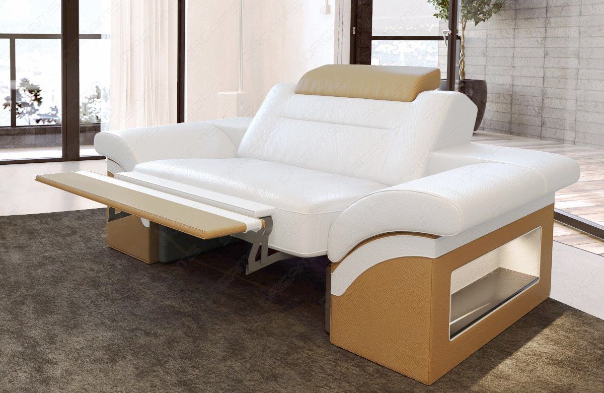 Fernsehsessel Monza in weiss-sandbeige