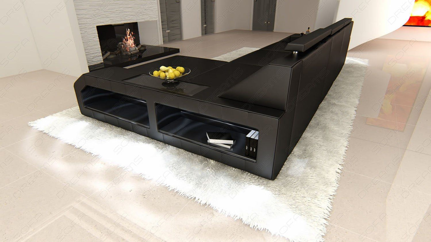 Modernes Sofa Arezzo in der L Form in schwarz