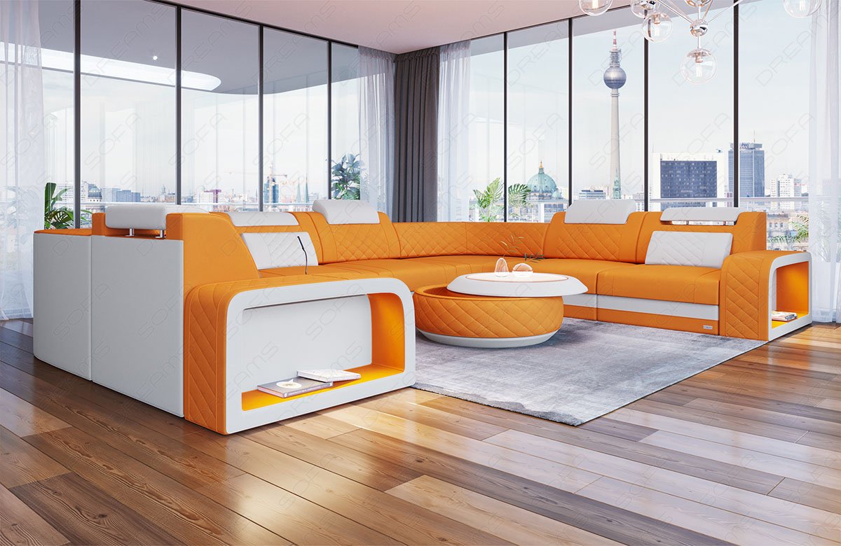 Polster Wohnlandschaft Foggia U Form in apricot - Mineva16