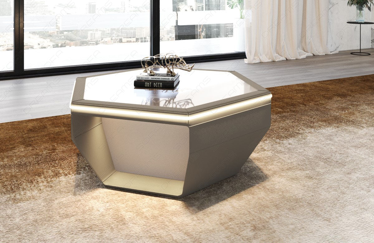Moderner Couchtisch Toscano aus Stoff