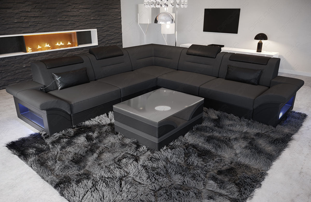 Mikrofaser Eckcouch Brianza L Form in dunkelgrau - Mineva8