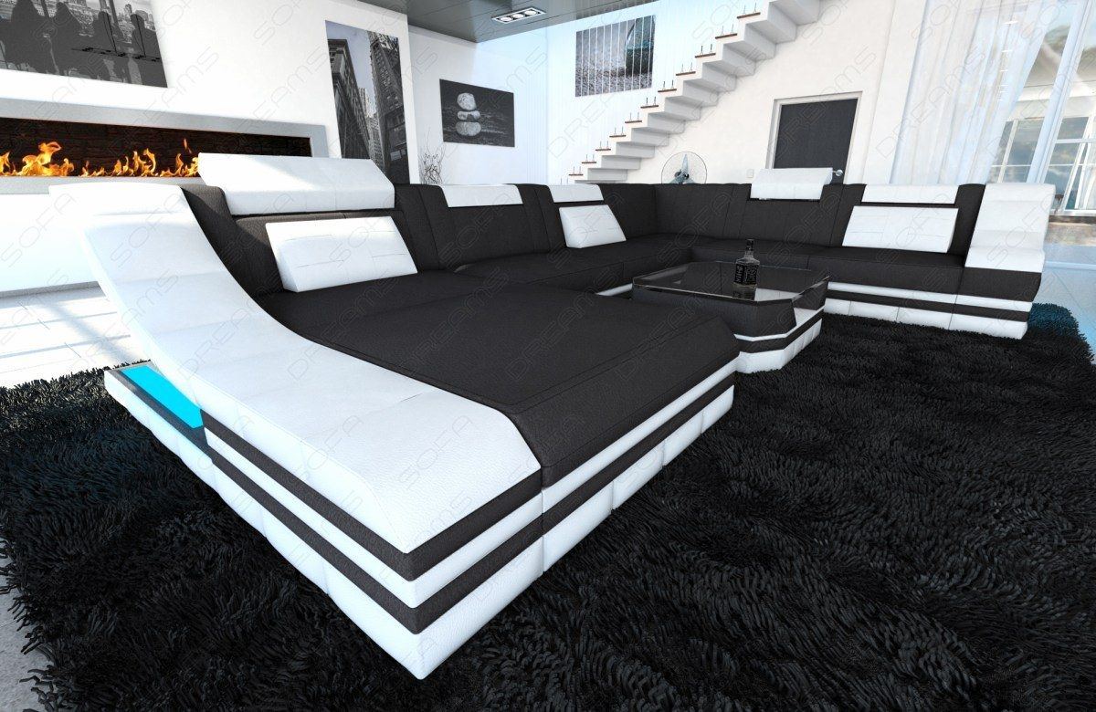 Moderne Stoff Wohnlandschaft Turino XXL in dunkelgrau - Mineva8