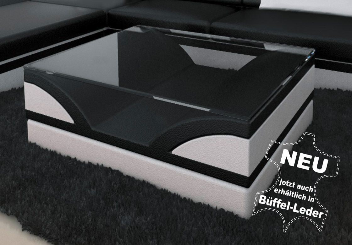 Designer Couchtisch Monza in Büffelleder